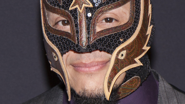 Rey Mysterio staring into camera