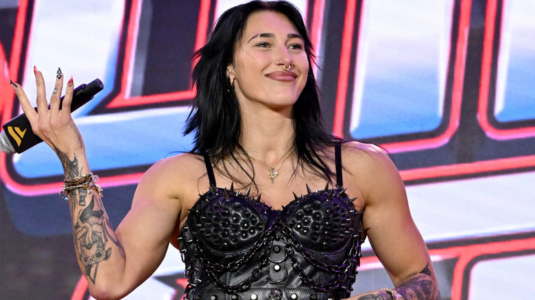 Rhea Ripley smiling