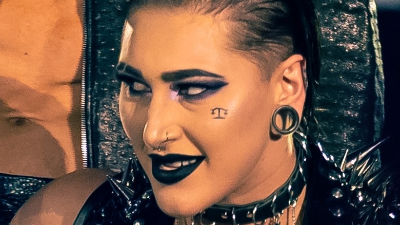 Rhea Ripley looking menacing