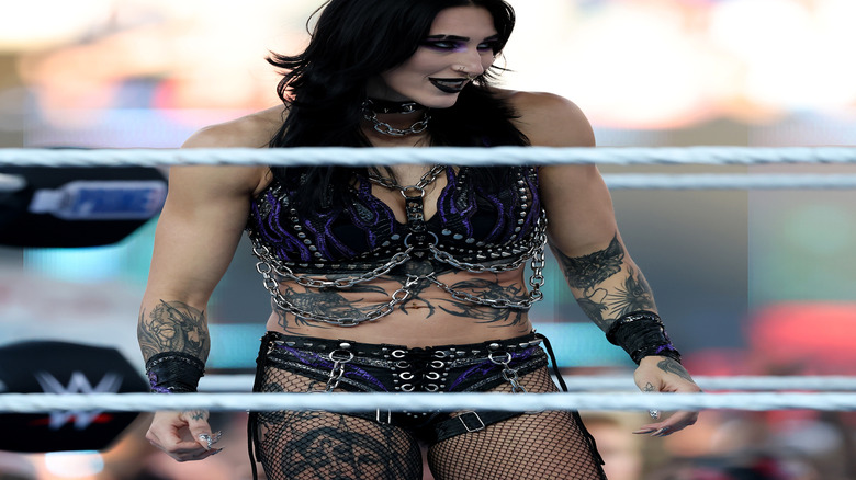 Rhea Ripley stands in the ring