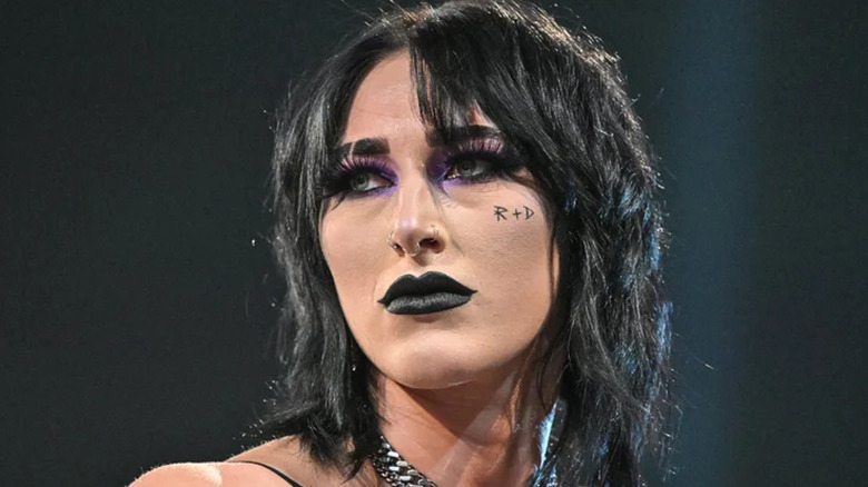 Rhea Ripley wearing black lipstick