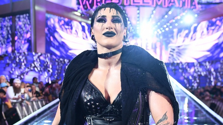 Rhea Ripley makes her WrestleMania walk to the ring