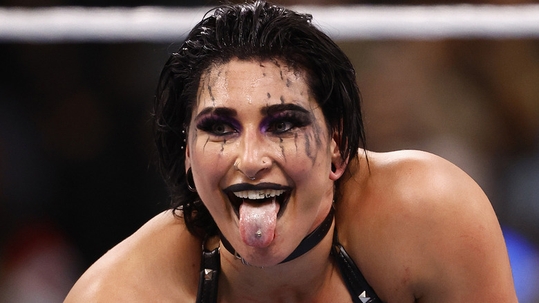 Rhea Ripley sticks out tongue