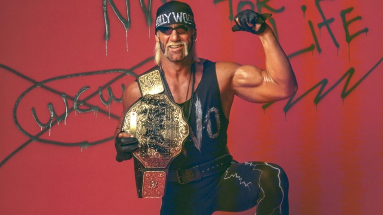 Hulk Hogan as the WCW World Heavyweight Champion during his run as 