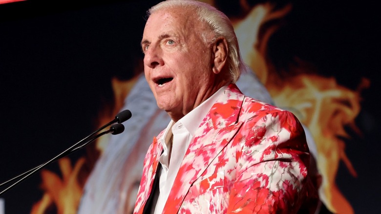 Ric Flair at the podium speaking