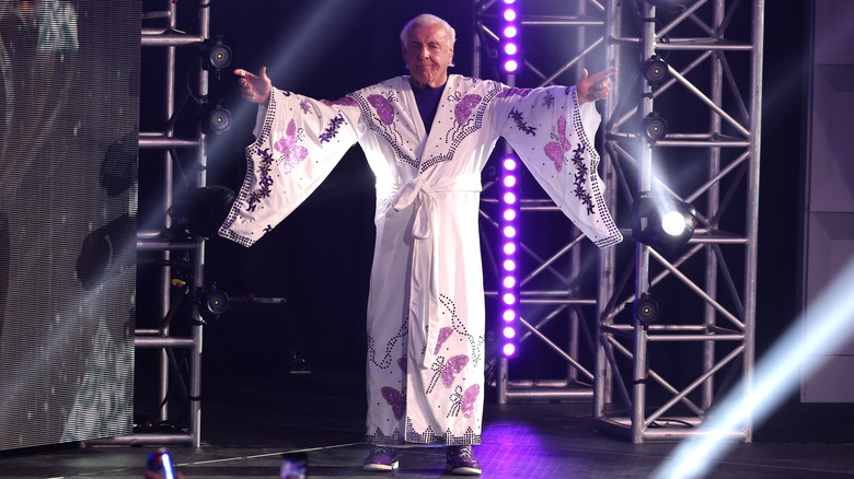 Ric Flair enters for last match