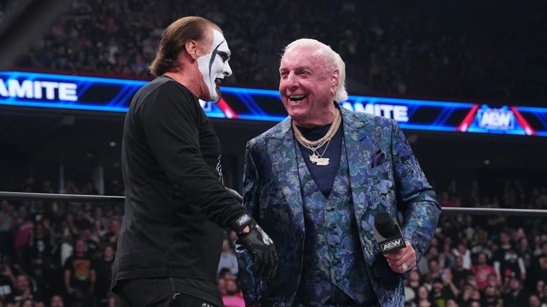 Sting and Ric Flair, talking about how they had the same exact match 2,000 times and it was always good