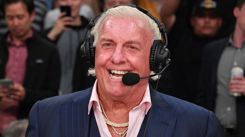 Ric Flair wearing a headset