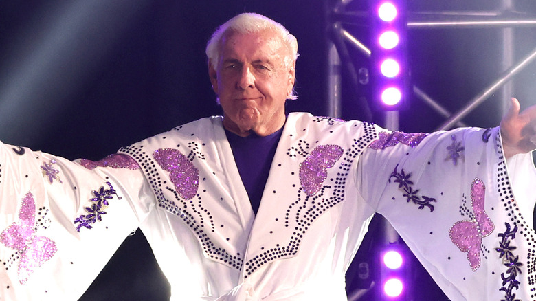 Ric Flair posing before his "Last Match"