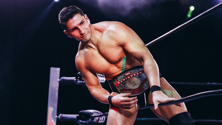 Richard Holliday steps between the ropes