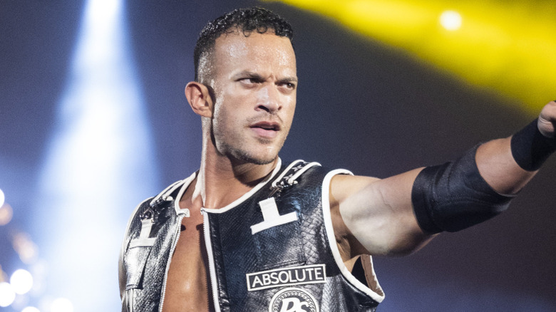 Ricky Saints entrance during NXT at the WWE Performance Center on April 1, 2025 in Orlando, Florida.