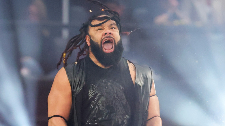 Jacob Fatu making an entrance and shouting