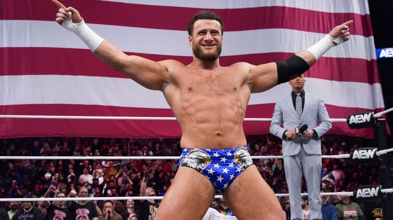 MJF kneeling down in the ring in AEW