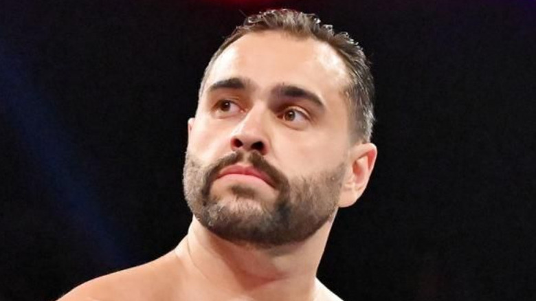 Rusev looking at entrance