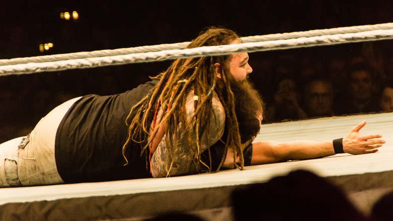 Bray Wyatt wrestling Finn Balor at a Live Event