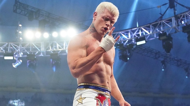 Cody Rhodes posing after winning the Royal Rumble