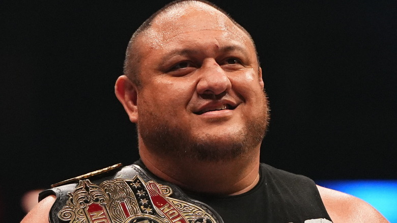 Samoa Joe smiles