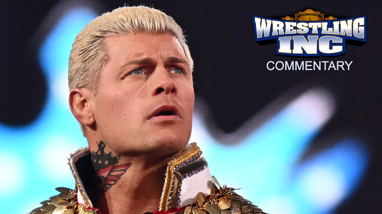 Cody Rhodes sits dejected after his WrestleMania loss