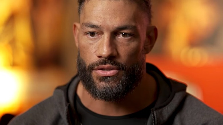 Roman Reigns during an interview with BT Sports