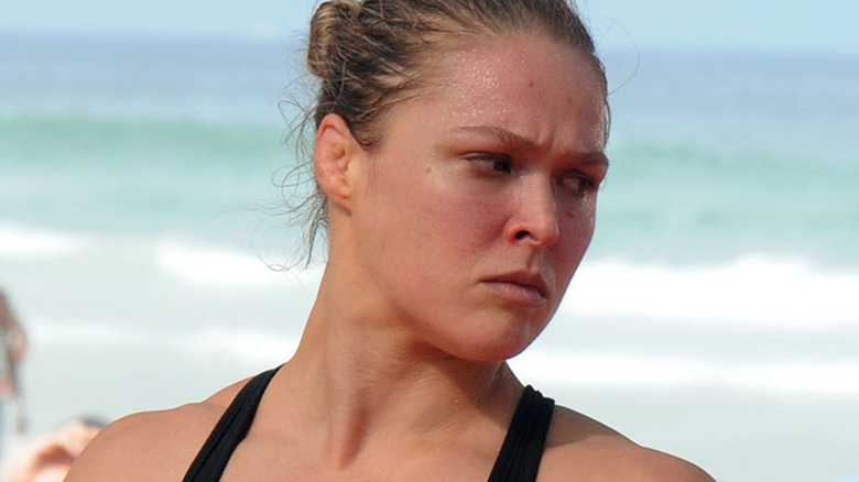 Ronda Rousey looking away