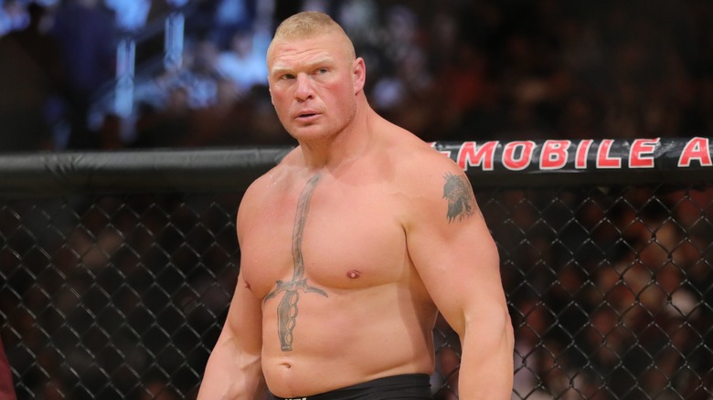 Brock Lesnar looking mad