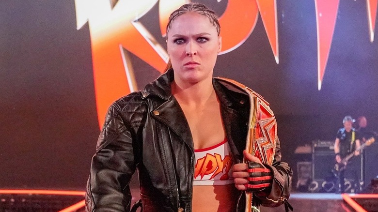 Ronda Rousey walking to the ring at WWE WrestleMania 35