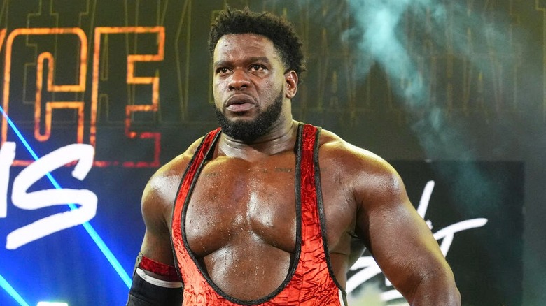 WWE star Royce Keys heads down the entrance ramp to face Jacob Fatu