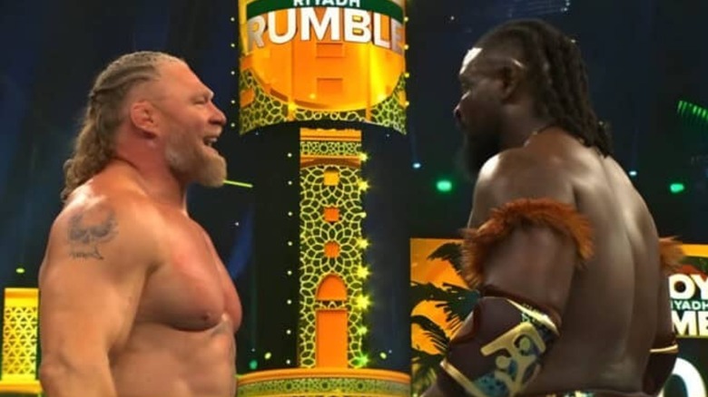Brock Lesnar and Oba Femi at WWE Royal Rumble 2026