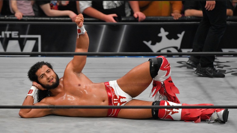 RUSH Poses During A Match On AEW TV