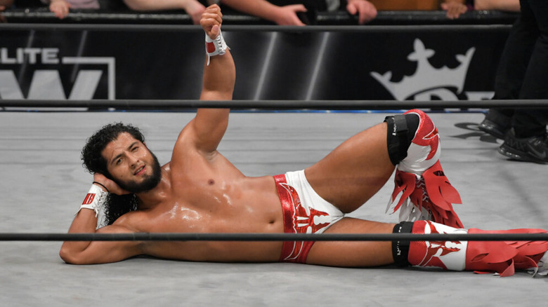 Rush laying in the ring