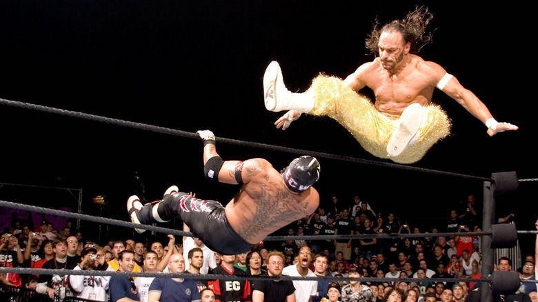 Sabu legdrops Rey Mysterio at One Night Stand 2006