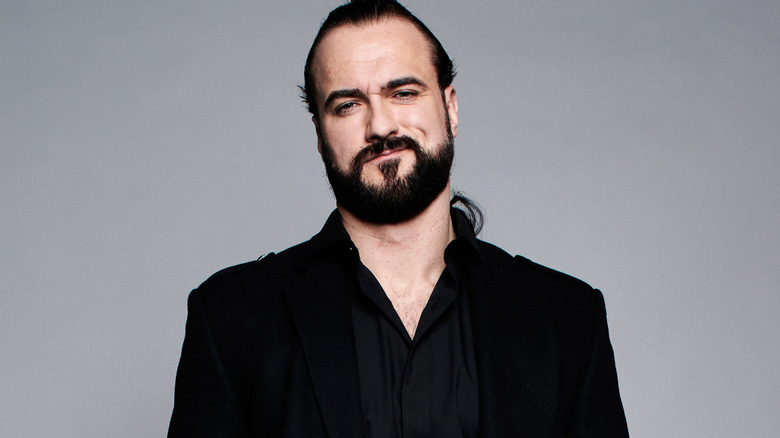 Drew McIntyre wearing a black shirt
