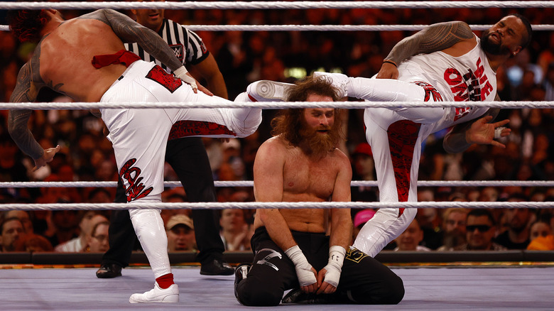 Sami Zayn Eats Superkicks From The Usos