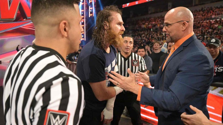 Sami Zayn speaks to Adam Pearce on WWE Raw