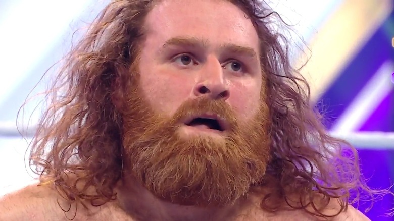 Sami Zayn in ring closeup