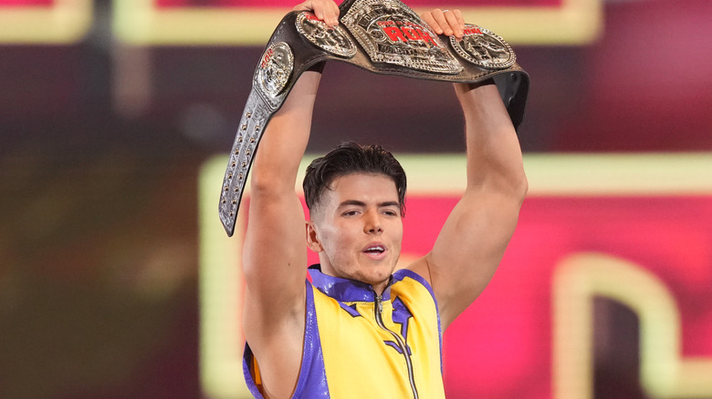 Sammy Guevara enters the ring during the New Japan Pro-Wrestling - Wrestle Dynasty at Tokyo Dome on January 05, 2025 in Tokyo, Japan.