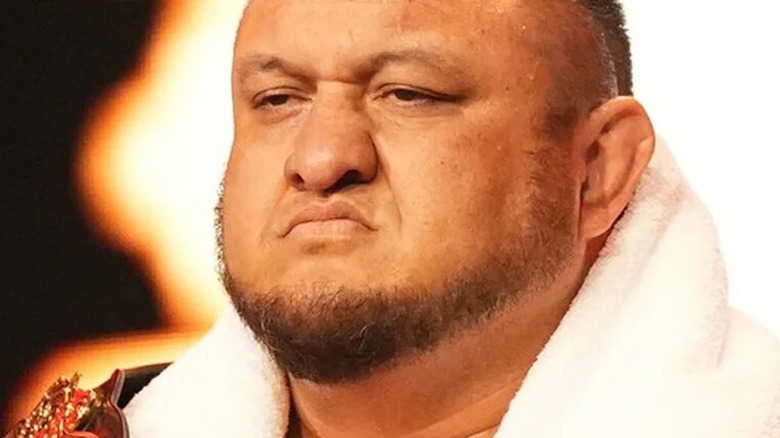 Samoa Joe glaring