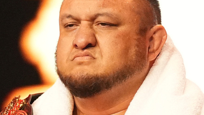 Samoa Joe looking angry
