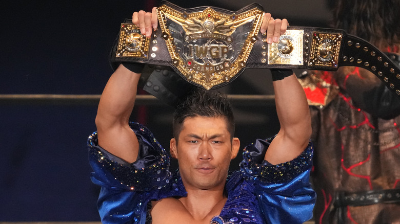 SANADA standing in the ring