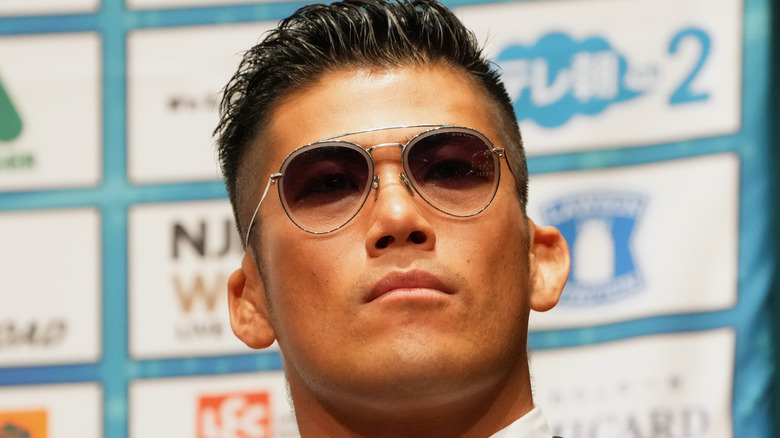 Sanada wearing sunglasses