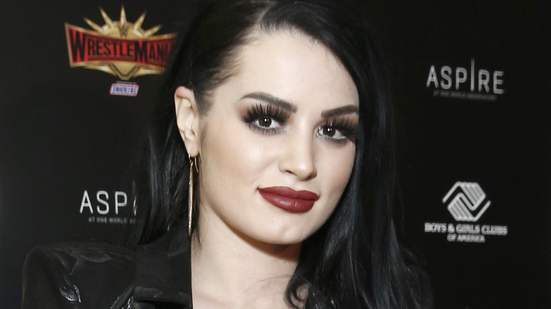 Saraya wearing bold lipstick