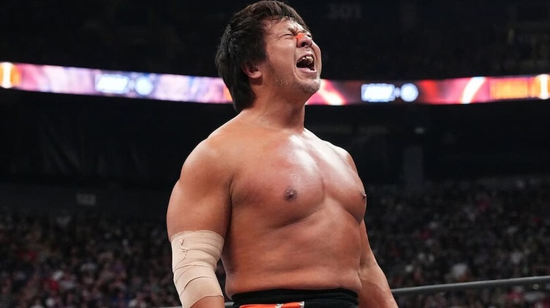 Satoshi Kojima grimacing