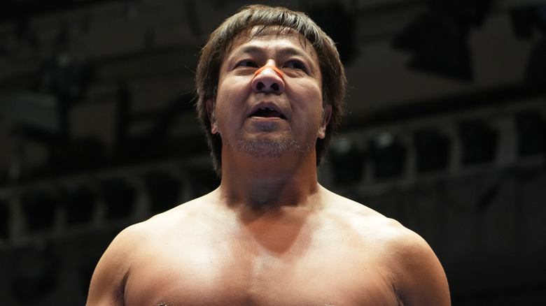 Satoshi Kojima looking at his opponent