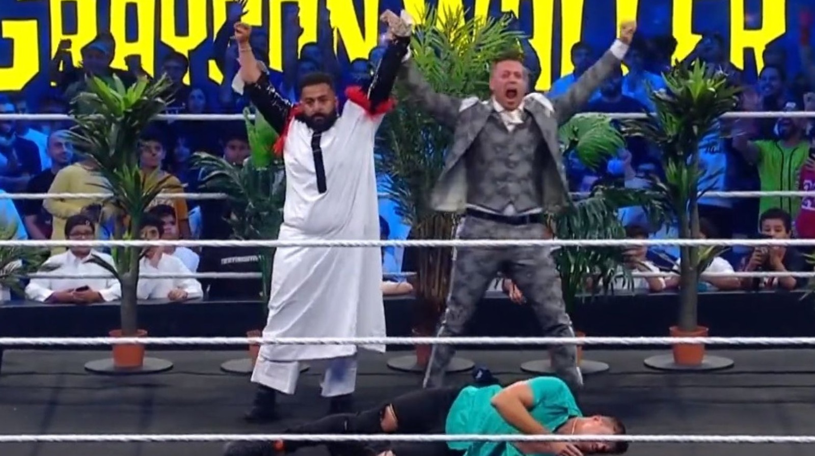 Saudi Movie Star Ibrahim Al Hajjaj Takes Out Grayson Waller At WWE Crown Jewel - Vimarsana News