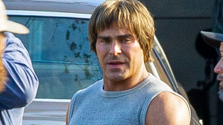 Zac Efron filming "The Iron Claw" movie