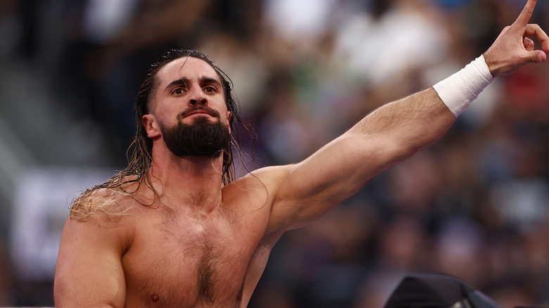 Seth Rollins feeling the crowd