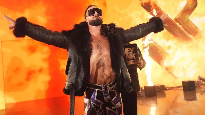 Seth Rollins makes his entrance during Monday Night RAW at Amica Mutual Pavilion on July 7, 2025 in Providence, Rhode Island.