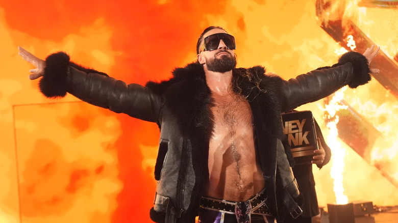 Seth Rollins makes his entrance during Monday Night RAW at Amica Mutual Pavilion on July 7, 2025 in Providence, Rhode Island.
