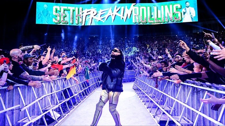 Seth Rollins Walks Down The Ramp During His Entrance
