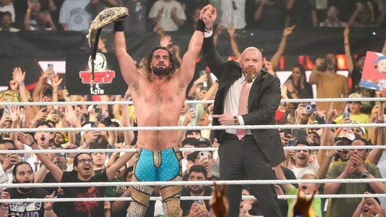 Seth Rollins and Triple H at Night of Champions 2023
